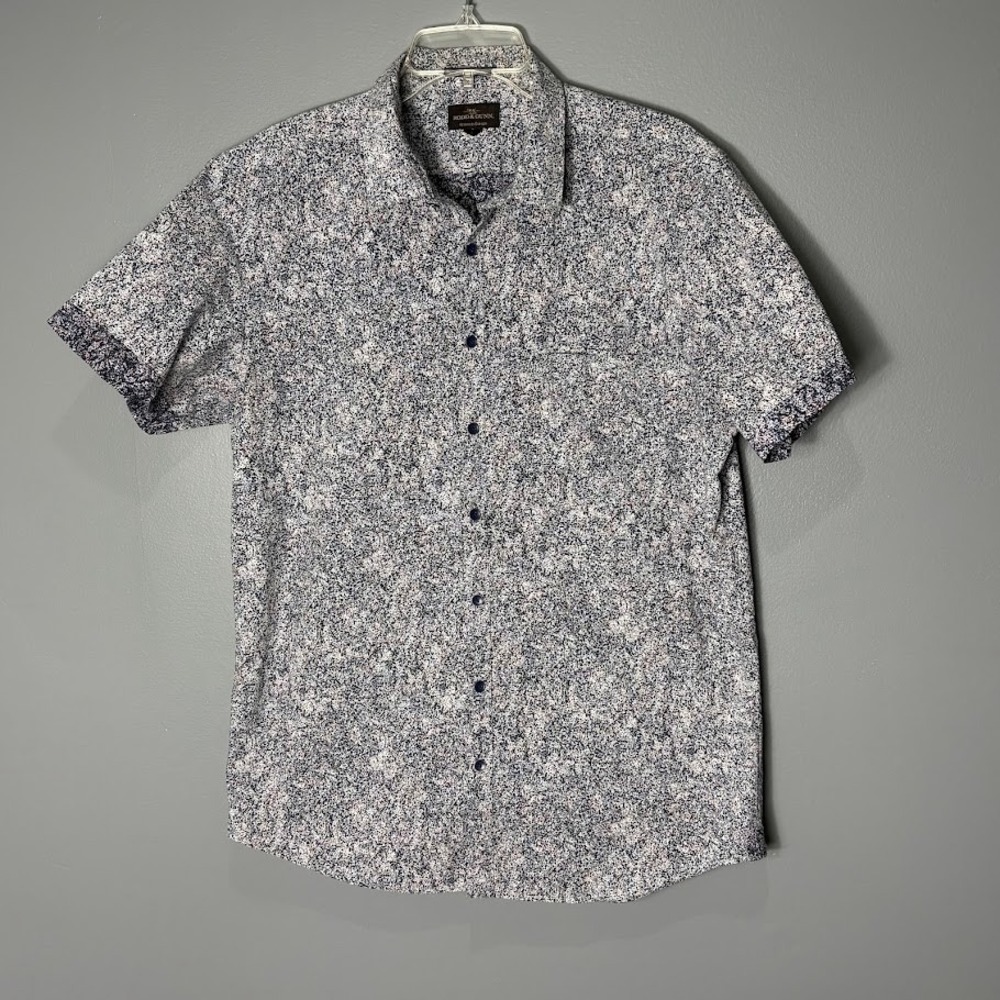 Rodd‎ & Gunn Mens Sports Fit Short Sleeve Cotton Button Up Shirt Blue Floral L
